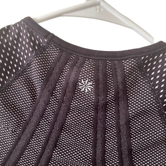 Athleta Workout Top Womens Small Diamond Fastest Ruched Track Tee Exercise Yoga - Picture 3 of 5